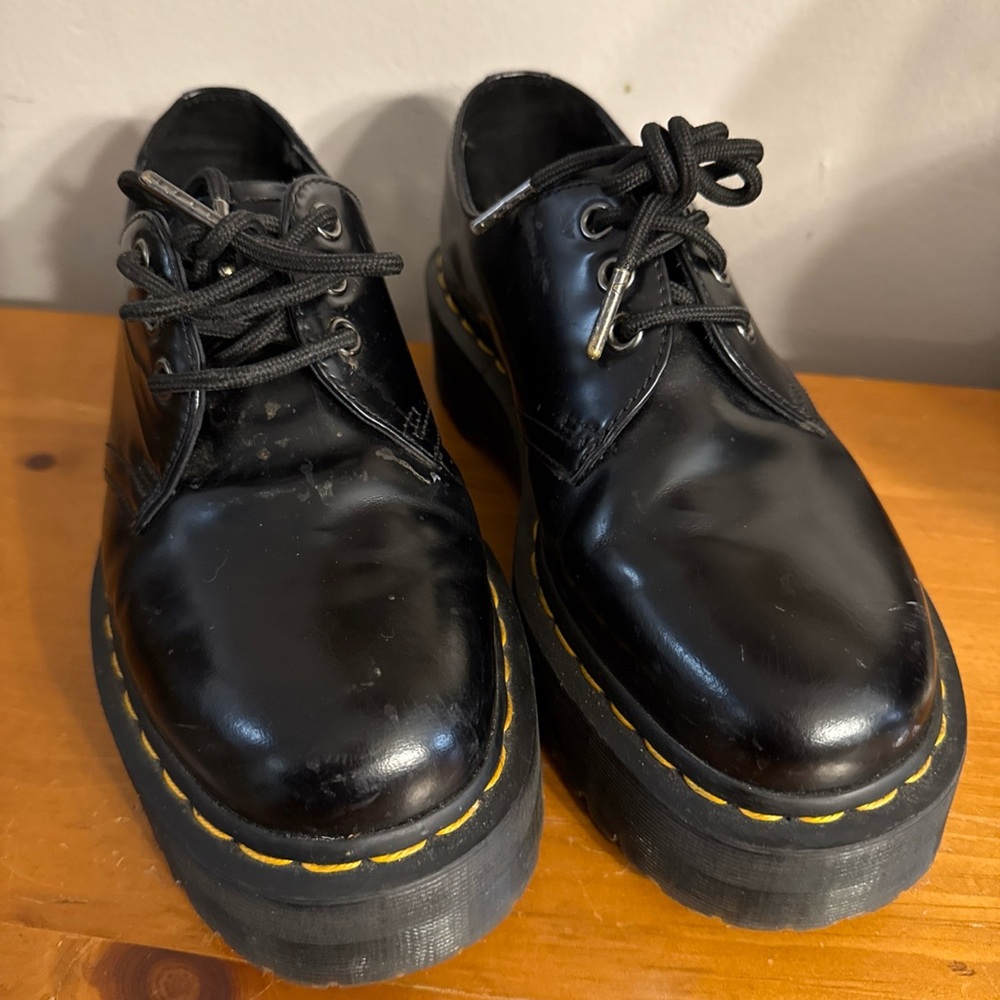Dr. Martens 1461 Quad Platfor  Black Smooth Leather Shoes Men’s 7 Women’s  8